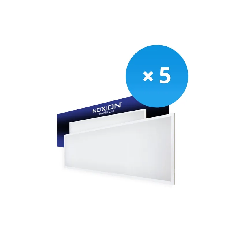 Última Versión Multipack 5x Noxion Panel LED Ecowhite V3.0 36W 3700lm - 830 Luz Cálida | 120x30cm