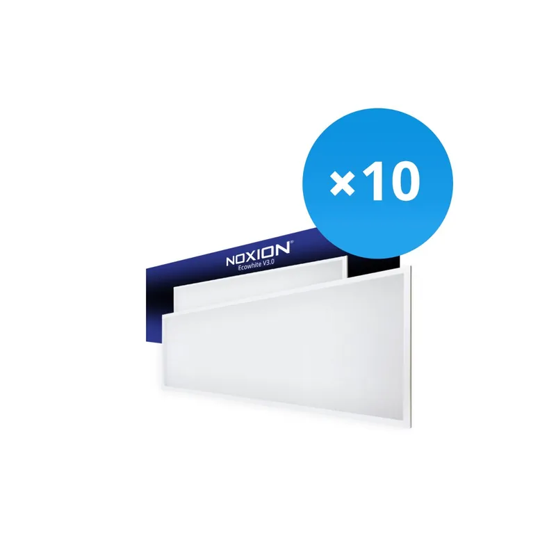 Certificado Multipack 10x Noxion Panel LED Ecowhite V3.0 36W 3800lm - 840 Blanco Frio | 120x30cm
