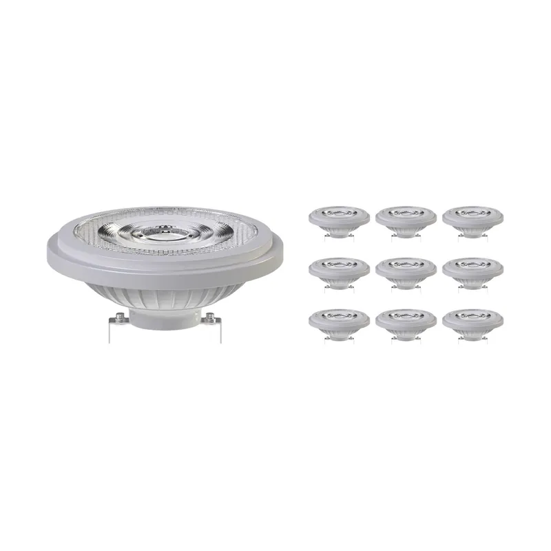 Multipack 10x Noxion Lucent Foco LED G53 AR111 7.4W 450lm 24D - 930 Luz Cálida | Mejor reproducción de color - Regulable - Reemplazo 50W Garantía De Devolución De Dinero