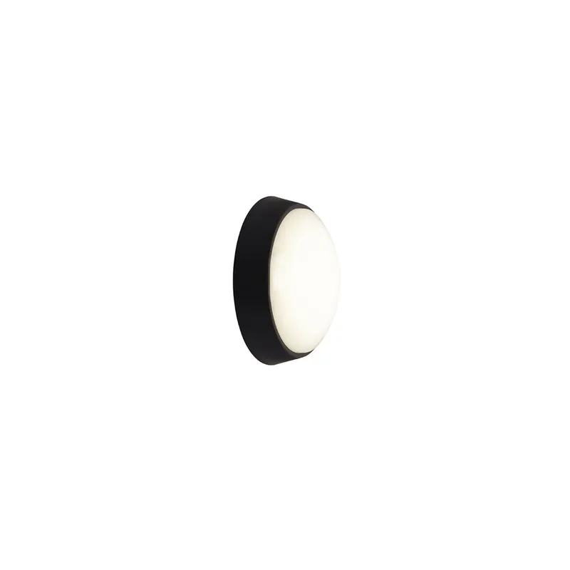 Ordenar Ahora Mismo Ansell Plafón LED Techo/Pared Helder Circular Simple Negro 12.5W 1058lm - 830-840-865 CCT | 215mm - IP54 - Sensor de movimiento y luz