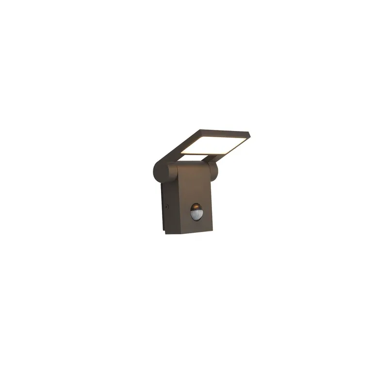 Ansell LED Luz de pared Tempo 90D Ajustable Grafito 10W 685lm - 830 Luz Cálida | IP54 - Sensor de movimiento y luz Última Versión