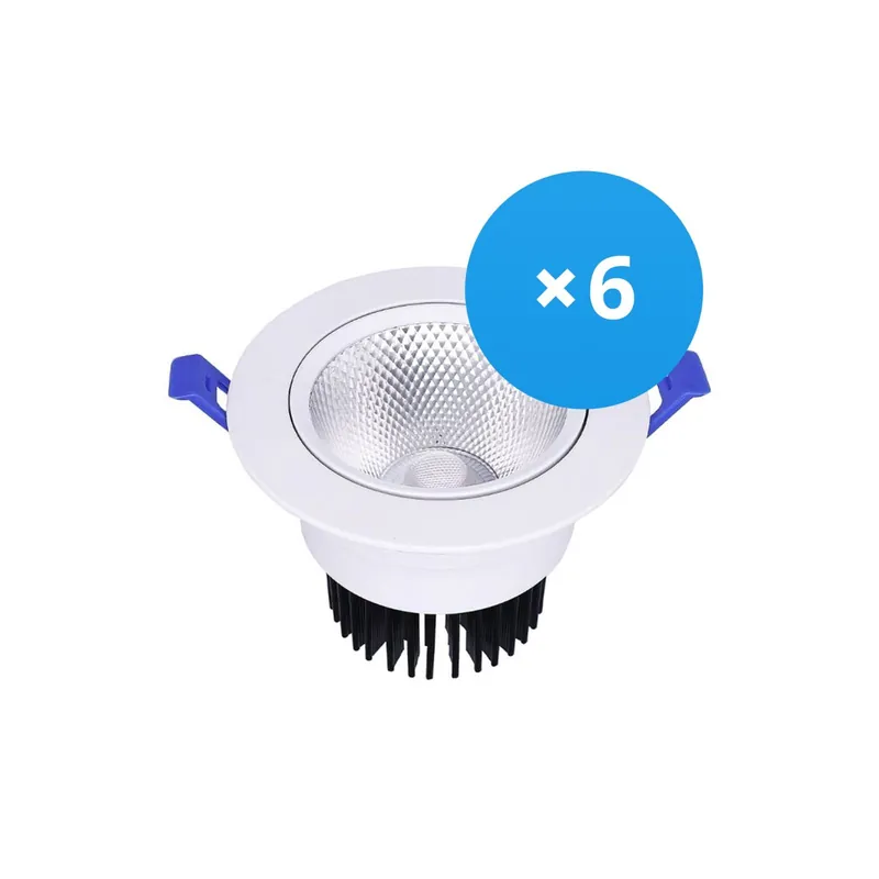 Multipack 6x Bright Choice Downlight LED Esférica Ajustable 12W 960lm 60D - 930 Luz Cálida | 110mm - Recorte 90mm - UGR <19 Gran Oferta