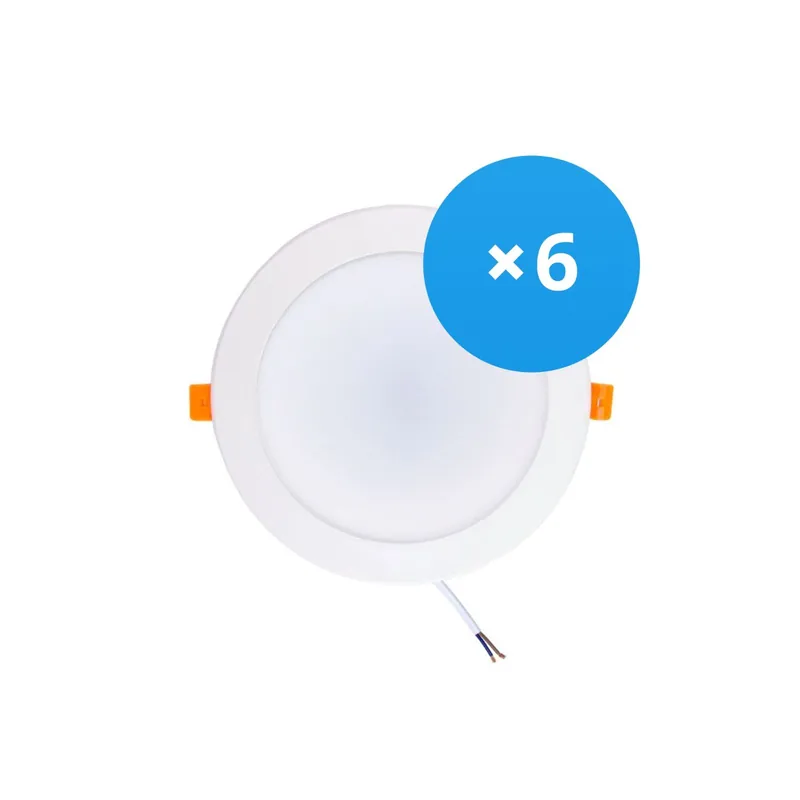 Multipack 6x Bright Choice Downlight LED 18W 1620lm 120D - 840 Blanco Frio | Recorte 175mm - Reemplazo 2x18W No Te Lo Pierdas