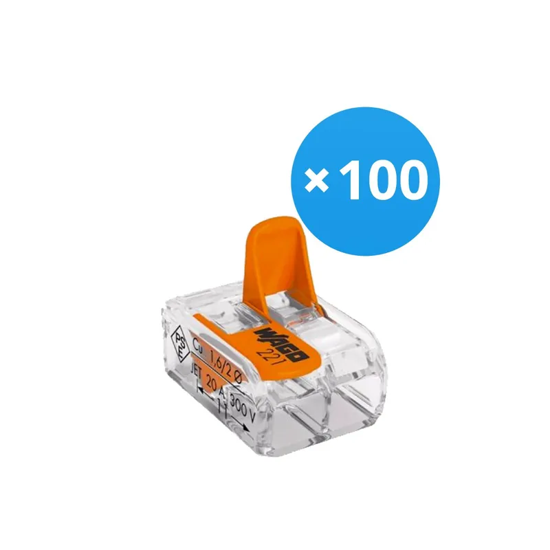 Súper Precio Multipack 100x Wago 221-412 Terminal de tornillo Conector| 2 Cable Conexión