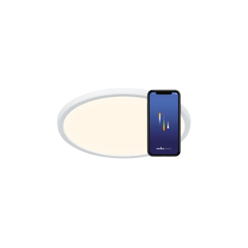 Garantía De Devolución De Dinero Nordlux Oja Smart Plafón LED Techo/Pared Blanco 30W 3500lm 120D - 822-865 Ajustable Blanco | Regulable – IP20