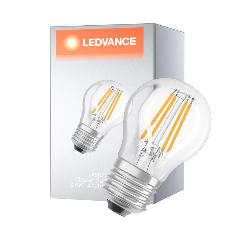 Ledvance Superior Classic LED E27 Esférica con Filamento Clara 3.4W 470lm - 940 Blanco Frio | Regulable - Mejor reproducción de color Envío Inmediato