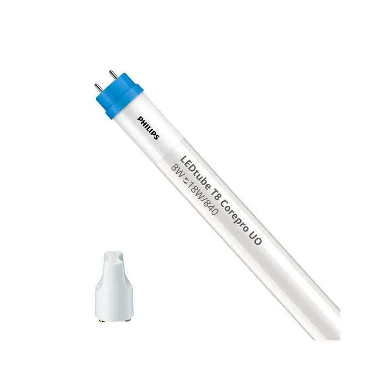 Alta Calidad Philips Tubo LED T8 CorePro (EM/Mains) High Output 8W 900lm - 840 Blanco Frio | 60cm - Reemplazo 18W