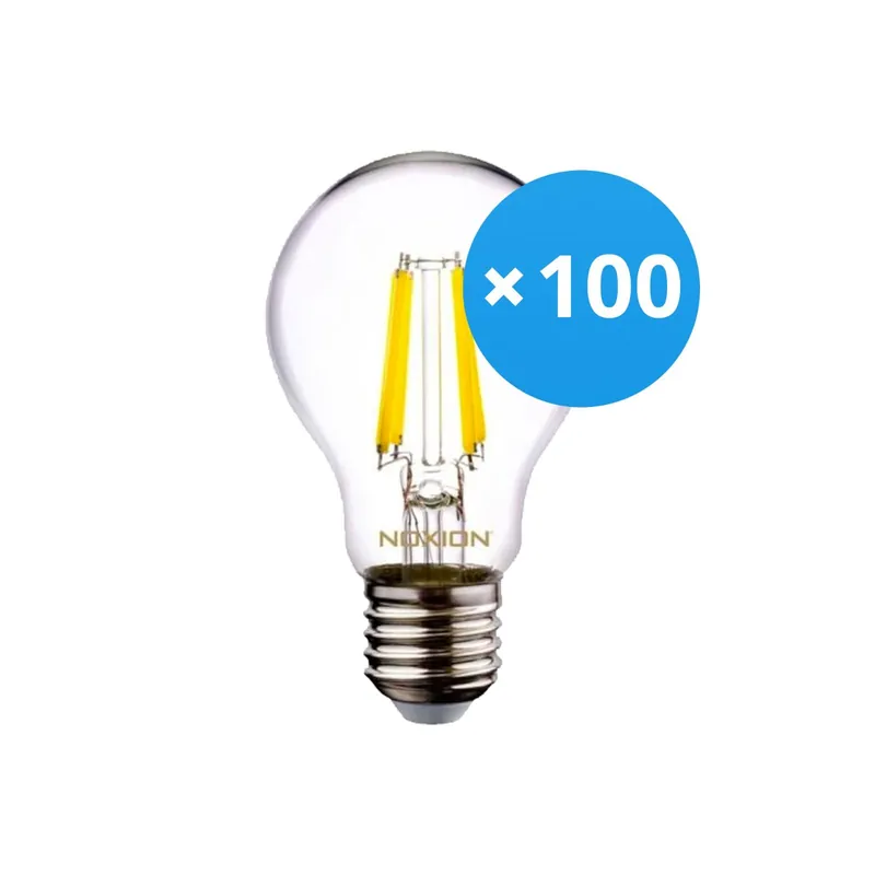 Envío Inmediato Multipack 100x Noxion Lucent LED E27 Pera con Filamento Clara 4.5W 470lm - 840 Blanco Frio | Reemplazo 40W