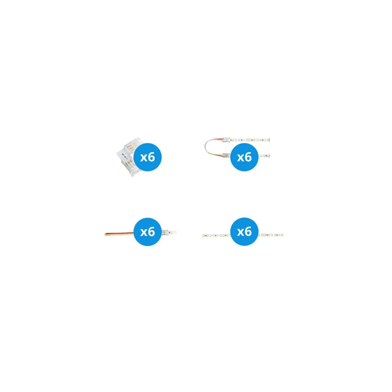 Noxion Tiras LED Naga - Conector Dual Blanco 8mm - Medio 24pcs Promoción