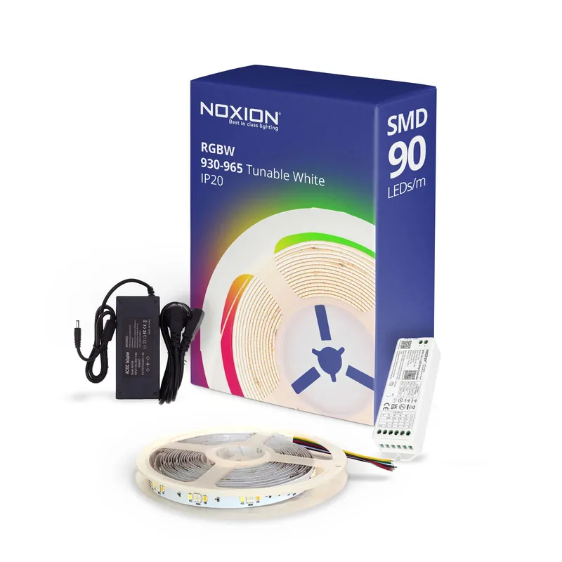Favorito De Clientes Noxion Tiras LED Naga 5 Metro Set completo - Smart Wifi - 24V - 90LEDs/m - 12W/m - RGBW - 930-965 Ajustable Blanco | 12mm - IP20 - Mejor Reproducción De Color - SMD2835+SMD5050