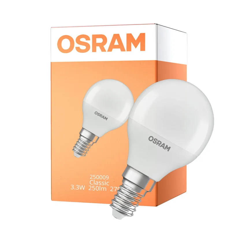 Marca Reconocida Osram Classic LED E14 Esférica Mate 3.3W 250lm - 827 Luz Muy Cálida | Reemplazo 25W