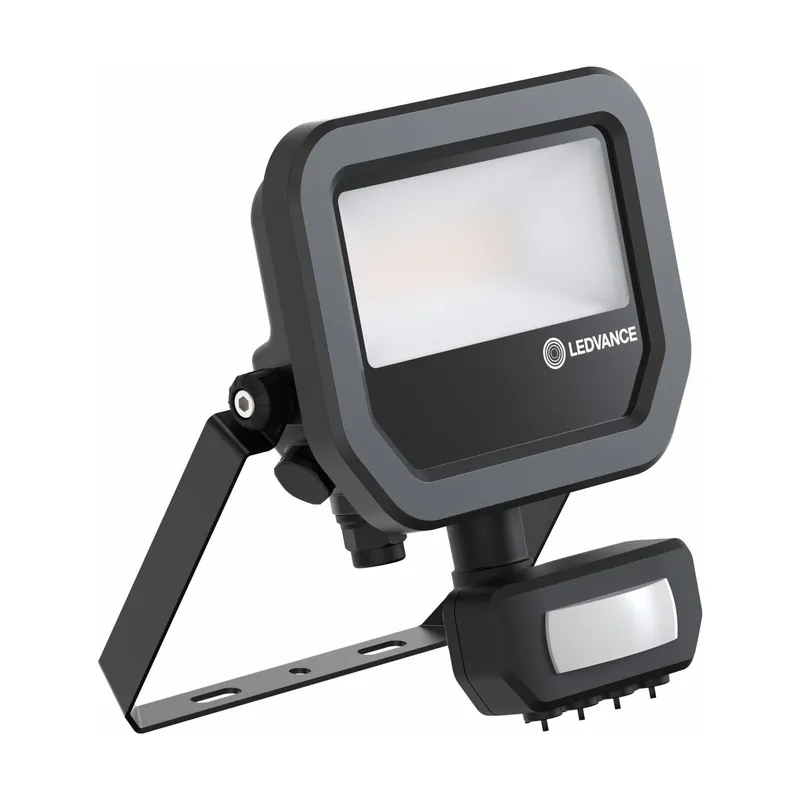 Ledvance Proyector LED Aluminium Negro 8W 1100lm 100D - 830 Luz Cálida | IP65 - Sensor De Movimiento Y Luz - Simétrico Favorito De Clientes