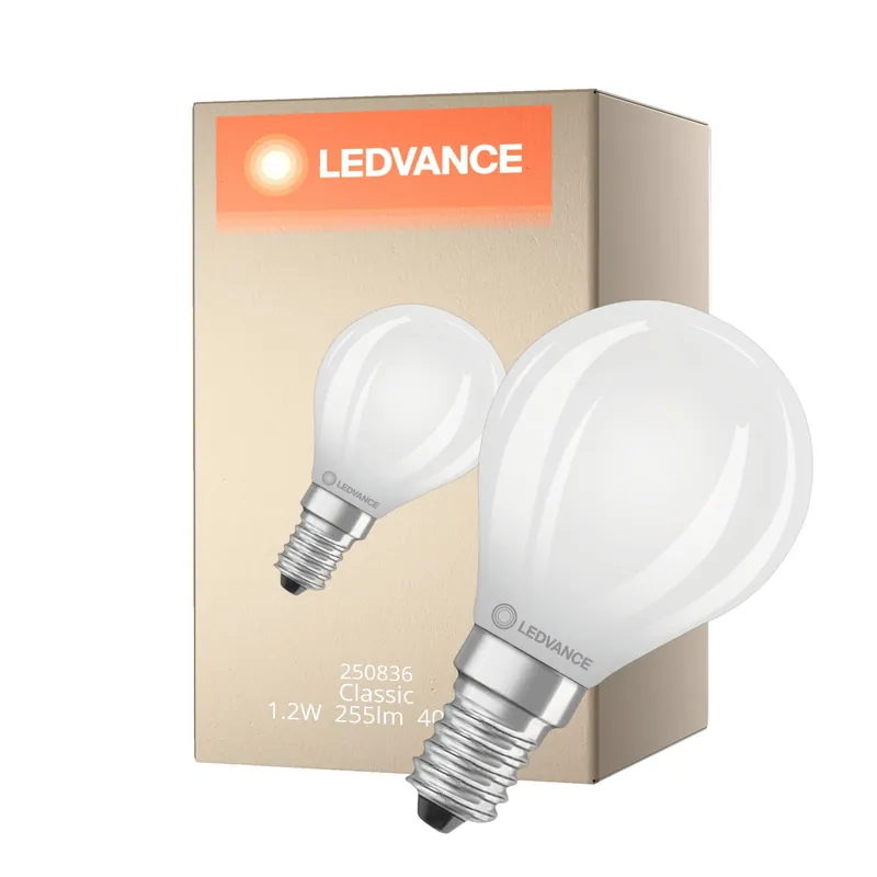 Ledvance LED Classic E14 Pera Con Filamento Mate 1.2W 255lm - 840 Blanco Frio | Reemplazo 25W Compra Ahora
