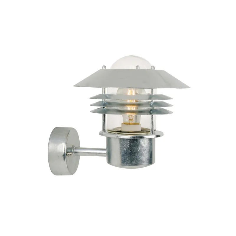 Última Versión Nordlux Vejers Luz De Pared Acero Galvanizado y Vidrio Gris | IP54 - Apta para E27