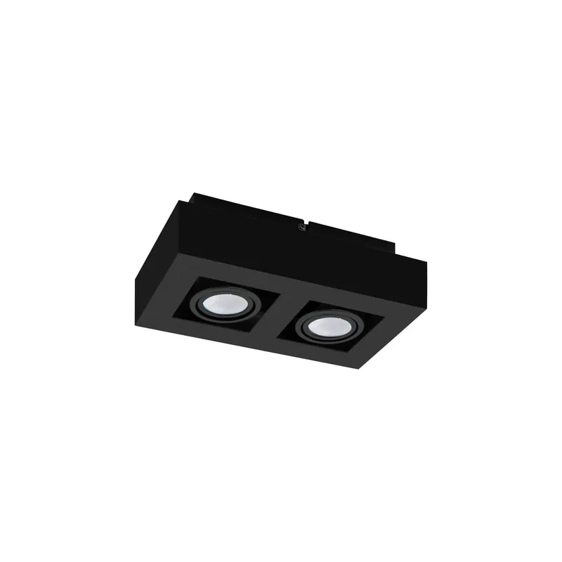 Oferta Flash Eglo Techo Foco Mendoza Acero Negro 9.4W 690lm - 830 Luz Cálida | Regulable - Apta para 2x GU10