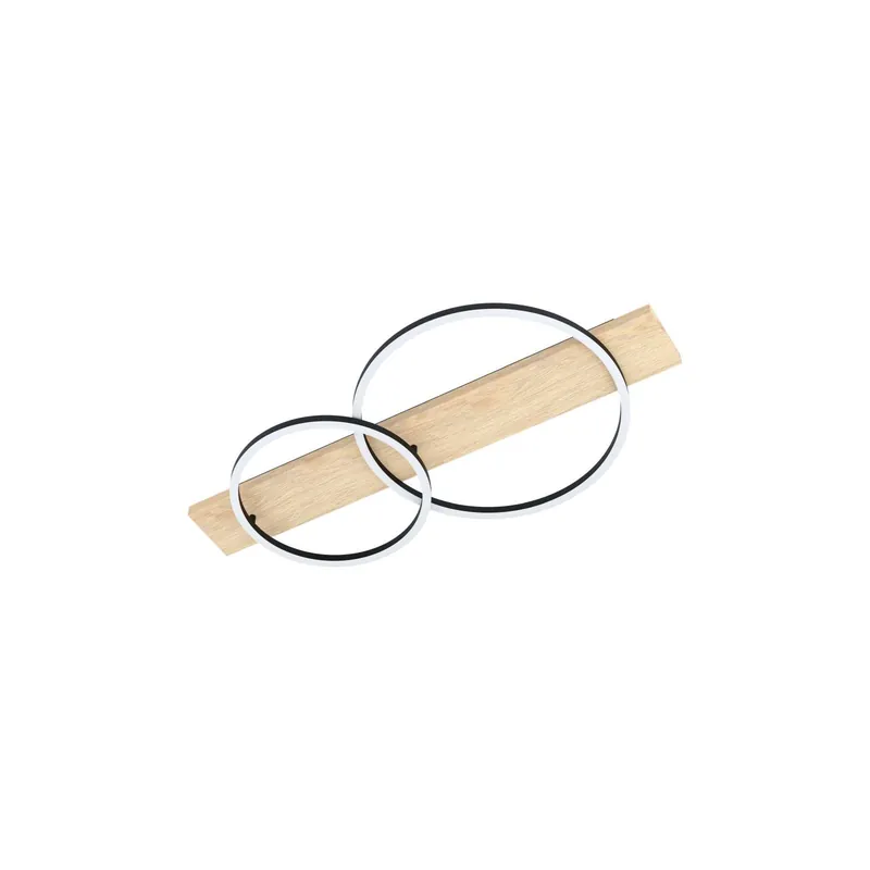 Eglo Luz de techo Boyal Madera Negro, Marrón 12W 1700lm - 830 Luz Cálida Oferta Limitada