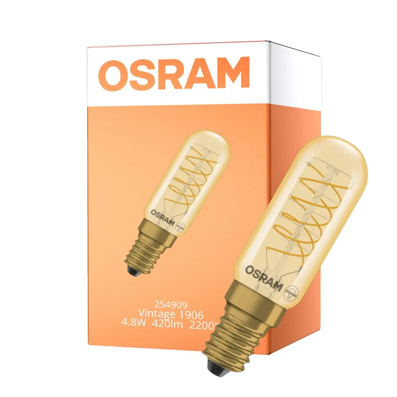 Mejor Precio Osram Vintage 1906 LED Special Shapes E14 Tubular Ámbar 4.8W 420lm - 822 Luz Muy Cálida | Regulable - Reemplazo 40W