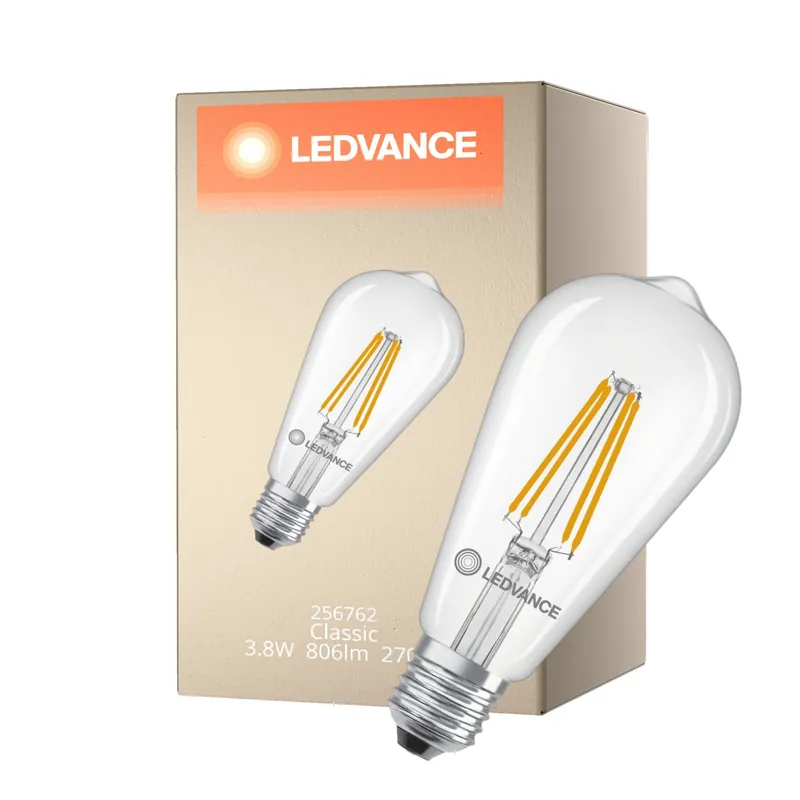 Ledvance Classic LED Edison E27 Pera Con Filamento Clara 3.8W 806lm - 827 Luz Muy Cálida | Reemplazo 60W Rebajas