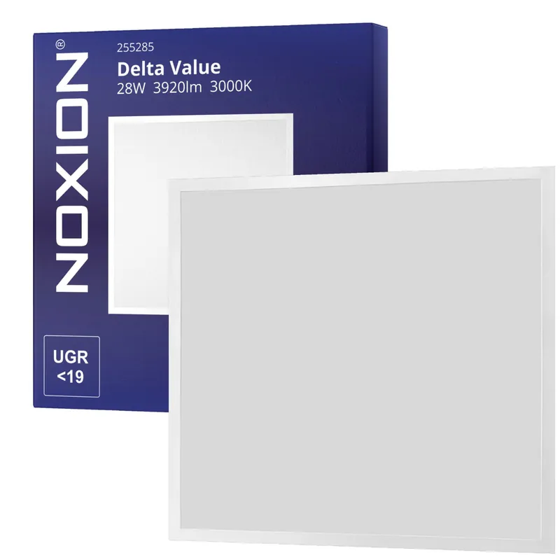 Devolución Gratuita Noxion Panel LED Delta Value V5 28W 3920lm - 830-840 CCT | 60x60cm - UGR<19 - Backlit - TRIAC Regulable