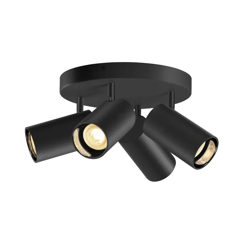 Asto Tube Techo Foco Aluminium Negro | 4x GU10 Max. 10W - Regulable Gran Oferta