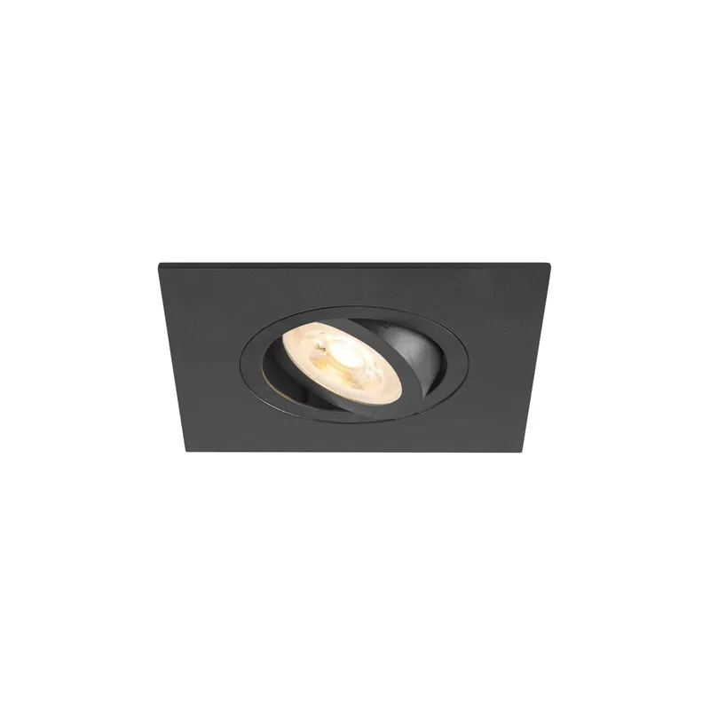 SLV New Tria 75 XL Foco Aluminium Negro Cuadrado | Recorte 75mm - Apta para 1x GU10 Imprescindible (Must-Have)