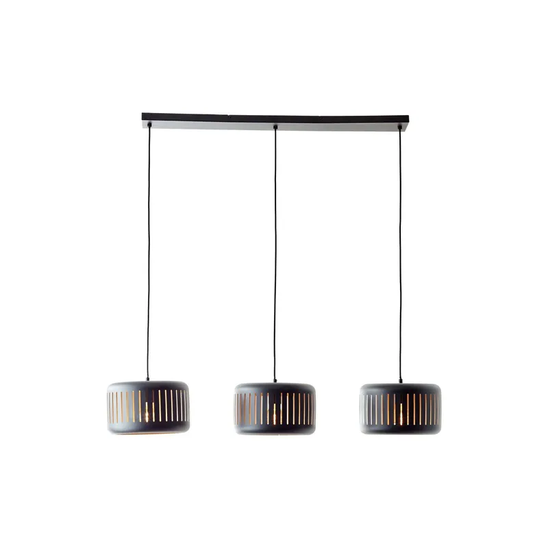 Brilliant Tyas Colgante De Luz Metal Negro Oro | Apta para 3x E27 Devolución Gratuita