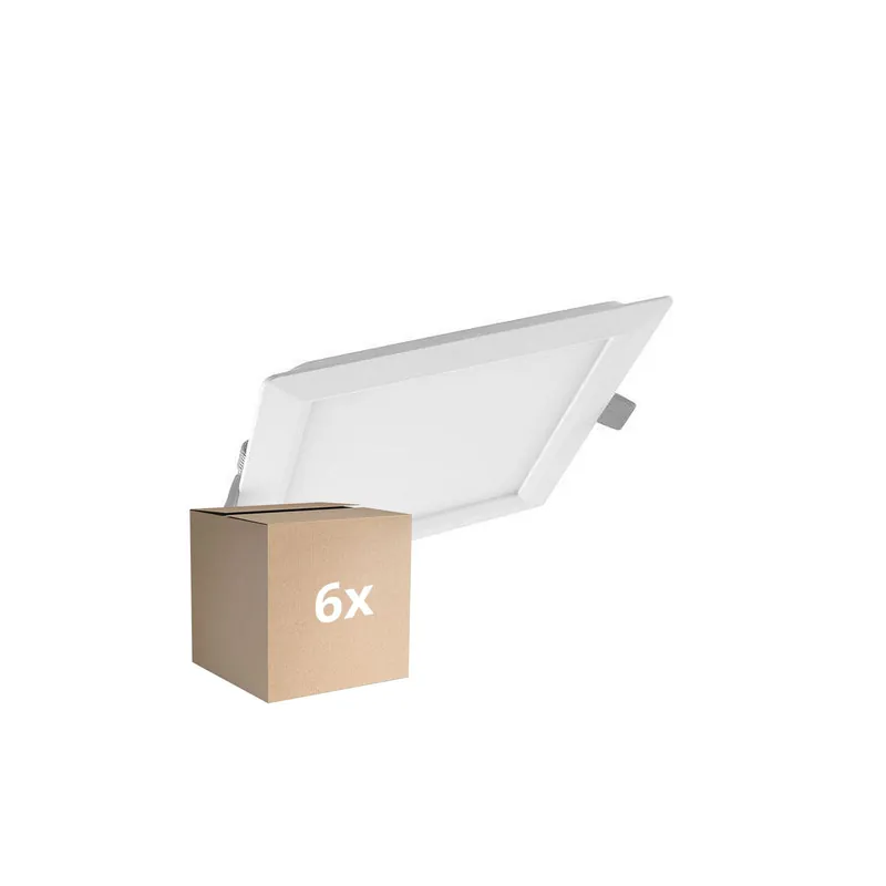 Económico Multipack 6x Ledvance Downlight LED Slim Cuadrado SQ210 18W 1530lm 120D - 830 Luz Cálida