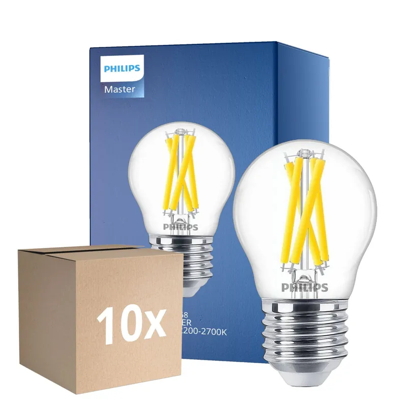 Ordena Ya Multipack 10x Philips MASTER LED E27 Esférica Con Filamento Clara 5.9W 806lm - 922-927 Dim To Warm | Mejor Reproducción De Color - Regulable - Reemplazo 60W