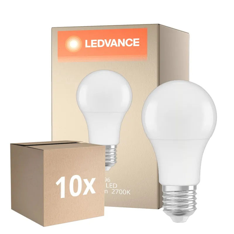 Multipack 10x Ledvance Classic LED E27 Pera Mate 8.8W 806lm - 827 Luz Muy Cálida | Luz De Día Sensor - Reemplazo 60W Favorito De Clientes