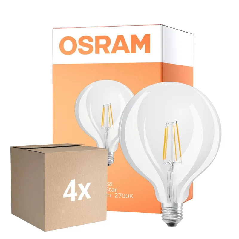 Oferta Flash Multipack 4x Osram LED Superstar E27 Globe G125 Con Filamento Clara 11W 1521lm - 927 Luz Muy Cálida | Mejor Reproducción De Color - Reemplazo 100W