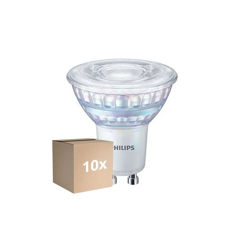 Multipack 10x Philips MASTER Value Foco LED GU10 PAR16 5.5W 575lm 36D - 930 Luz Cálida | Mejor Reproducción De Color - Regulable - Reemplazo 80W Devolución Gratuita