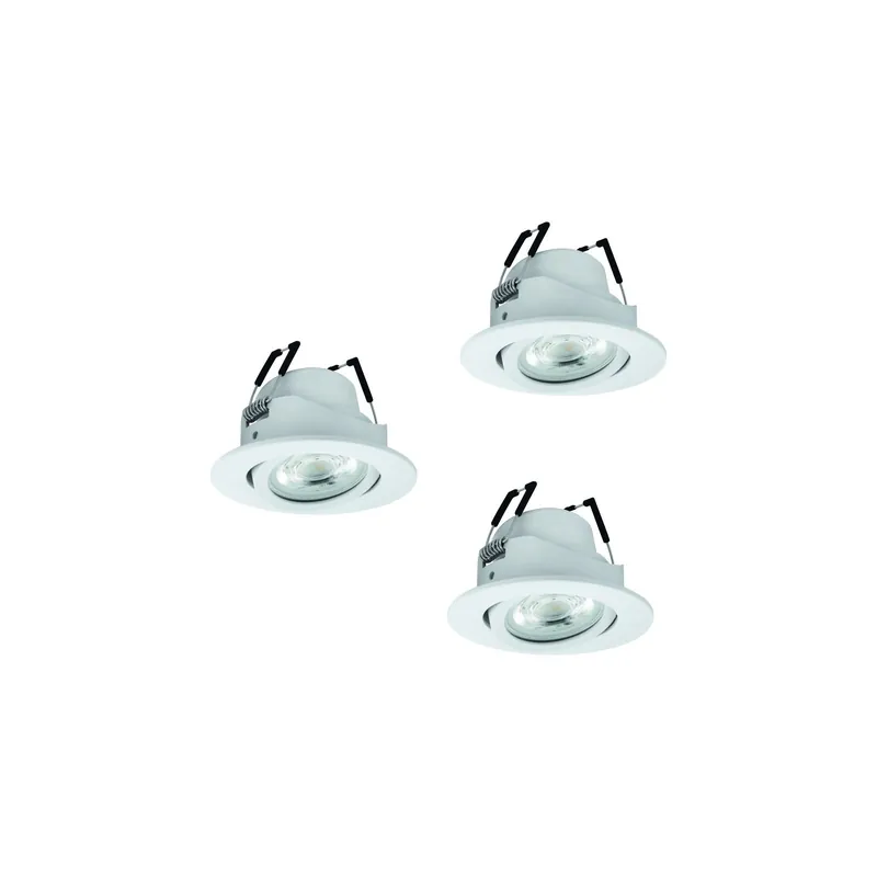 Multipack 3x Eglo Foco LED Saliceto-Z Aluminium Blanco 4.7W 440lm - 827-865 Ajustable Blanco + RGB | 88mm - Recorte 68mm - IP20 - Zigbee Regulable Precio De Fábrica