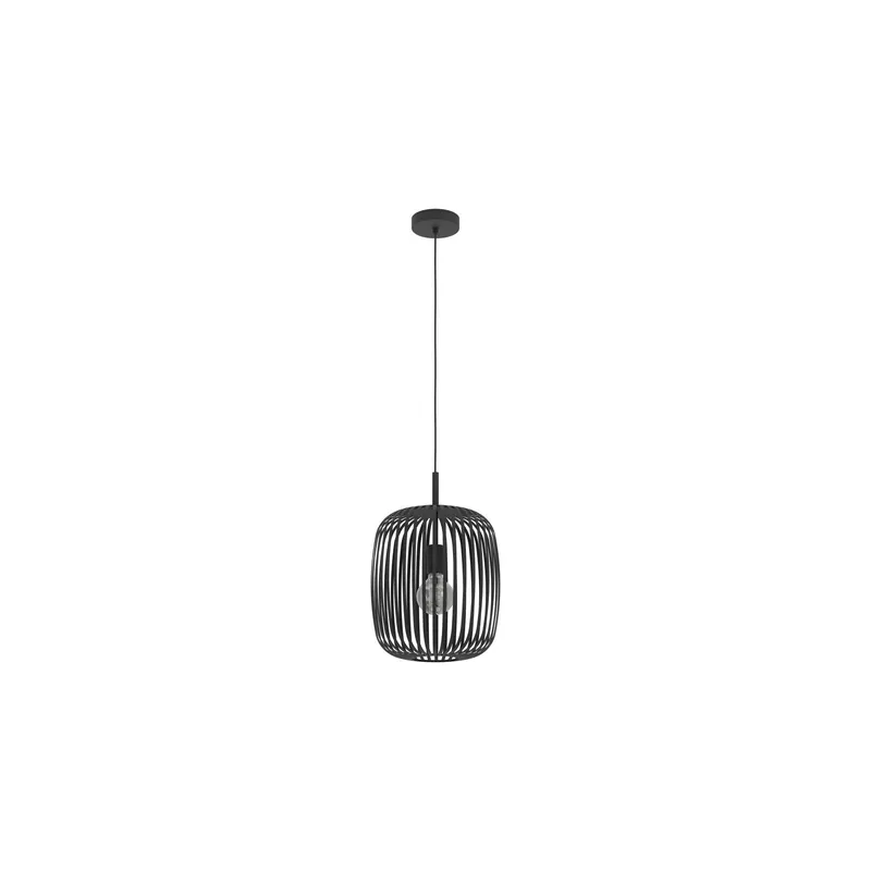 Venta Final Eglo Colgante De Luz Romazzina Acero Negro | IP20 - Apta para 1x E27