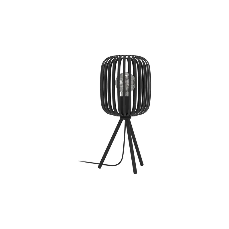 Económico Eglo Lámpara De Mesa Romazzina Acero Negro | IP20 - Apta para 1x E27