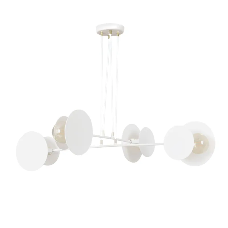 Última Versión Emibig Colgante De Luz Idea Acero Blanco | Apta para 4x E27 - Max 10W