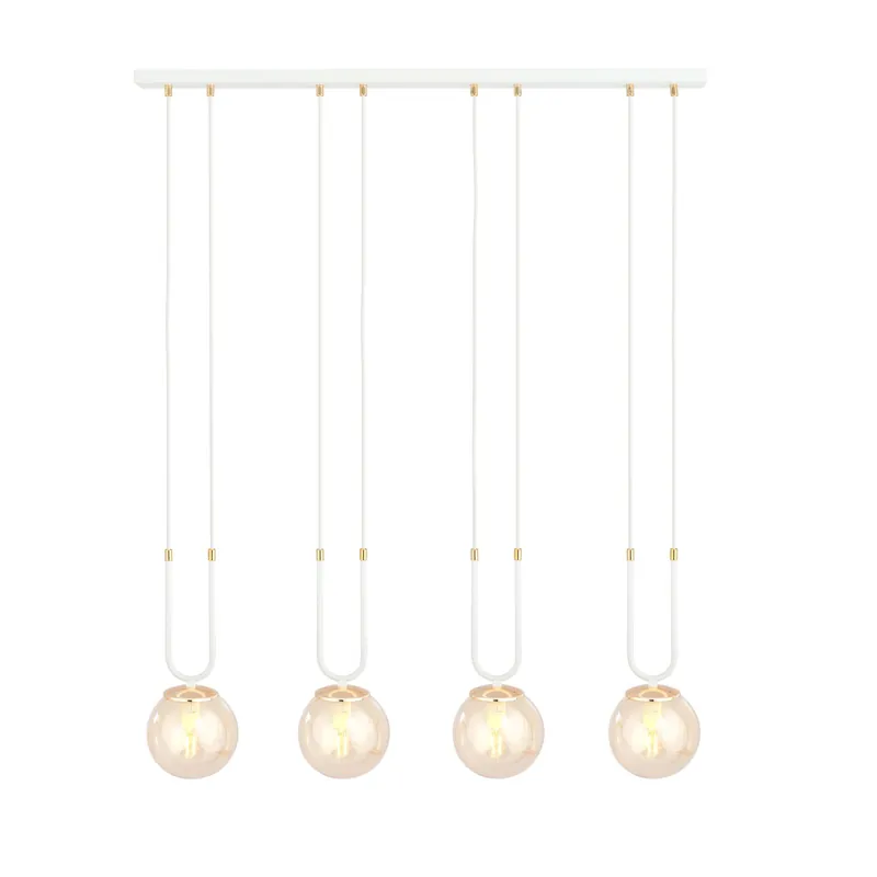 Venta Final Emibig Colgante De Luz Glam Acero Blanco | Apta para 4x E14 - Max 10W