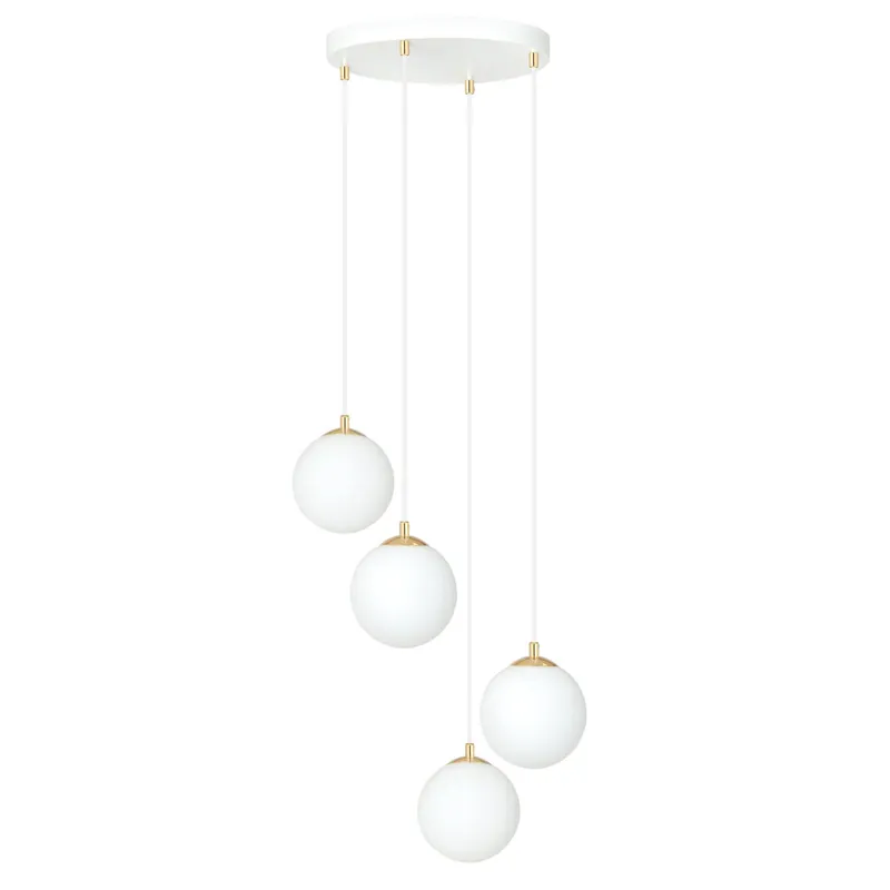 Certificado Emibig Colgante De Luz Royal Acero Blanco | Apta para 4x E14 - Max 10W
