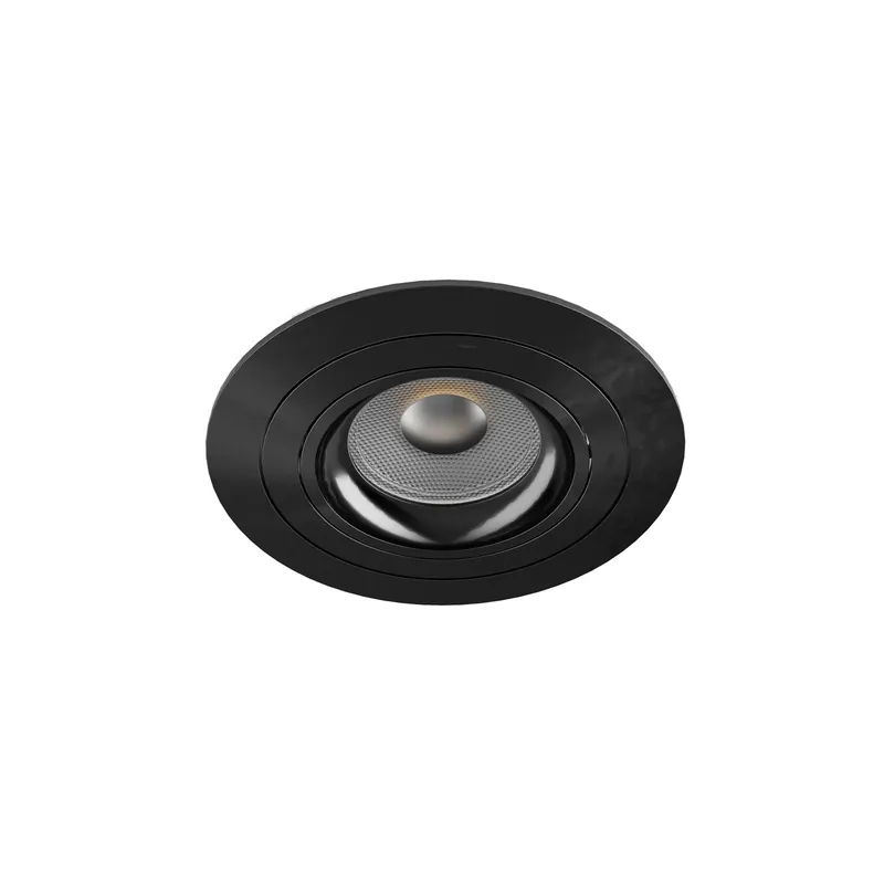 Noxion Empotrado Foco Logic MR16 Ajustable Brillante Negro | 92mm - Recorte 80mm - IP20 - Incl. GU10 Casquillo Envío Inmediato