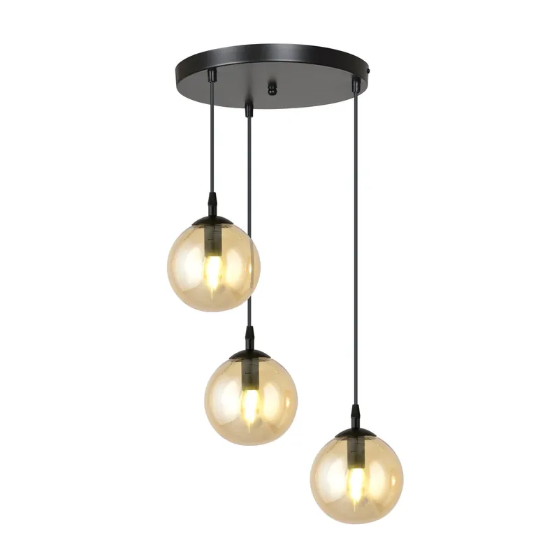 Emibig Colgante De Luz Cosmo Acero Negro | Apta para 3x E14 - Max 10W Oferta Flash