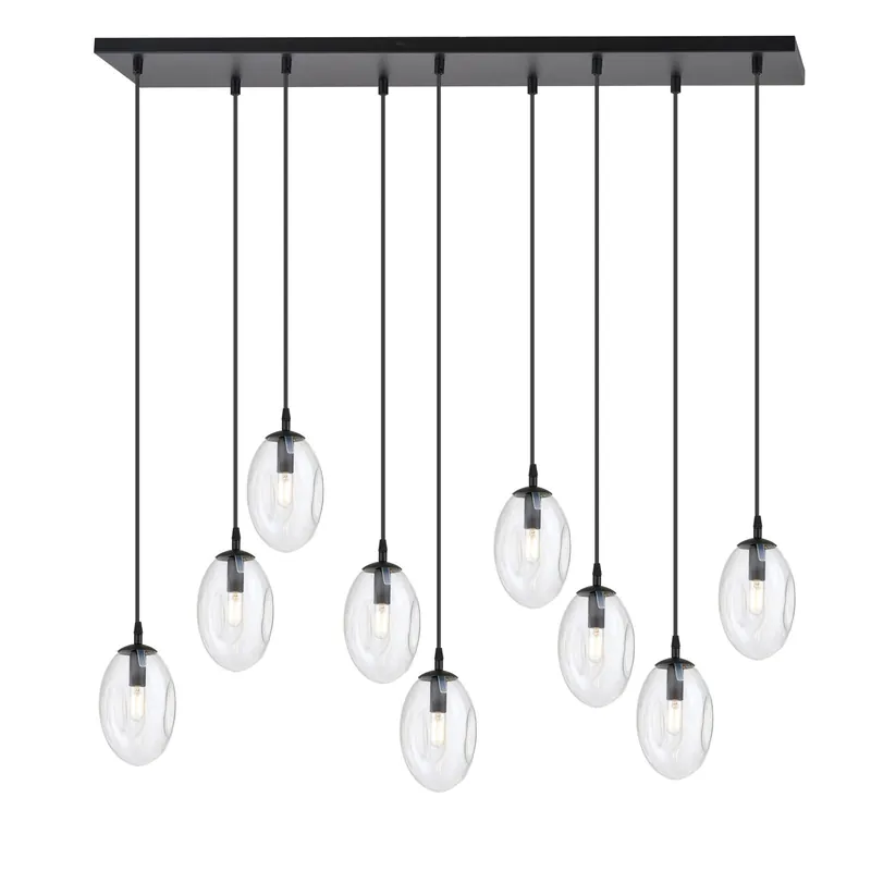 Emibig Colgante De Luz Astral Acero Negro | Apta para 9x E14 - Max 10W No Te Lo Pierdas