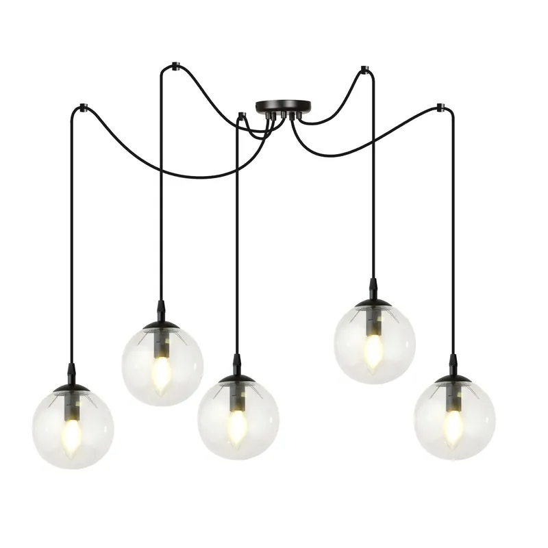 Precio Rebajado Emibig Colgante De Luz Gigi Acero Negro | Apta para 5x E14 - Max 10W
