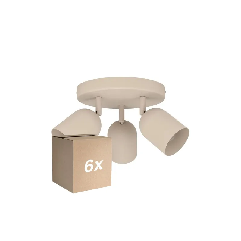 Multipack 6x Eglo Techo Foco Tilston Acero Arenoso | Apta para 3x E14 Marca Reconocida
