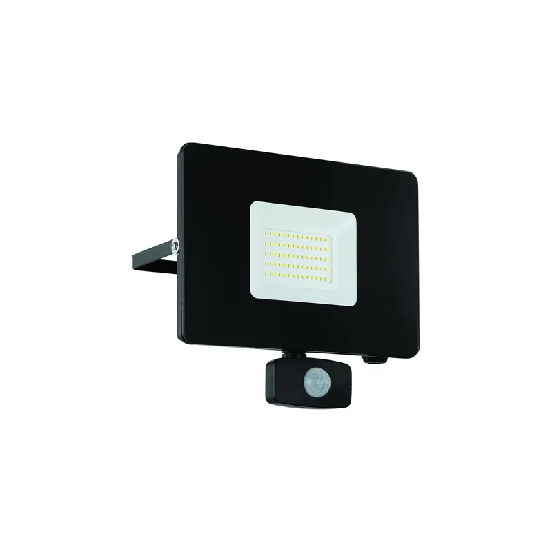 Marca Reconocida Eglo Luz De Pared Faedo 3 Aluminium Negro 53W 5800lm - 850 Blanco Frio | IP44 - Sensor De Movimiento