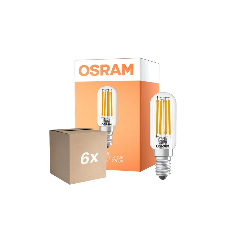 Multipack 6x Osram LED Special E14 Tubular Bulbo T26 Con Filamento Clara 4.9W 730lm - 827 Luz Muy Cálida | Reemplazo 55W Favorito De Clientes