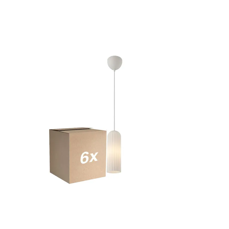 Devolución Gratuita Multipack 6x Nordlux Miella Colgante De Luz Vidrio Blanco | Apta para 1x E27