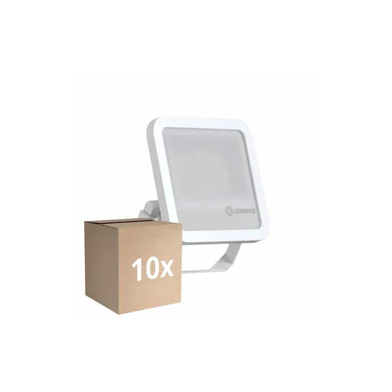 Precio Bajo Multipack 10x Ledvance Proyector LED 100 Aluminium Blanco 69W 10000lm 100D - 865 Luz De Día | IP66 - Simétrico