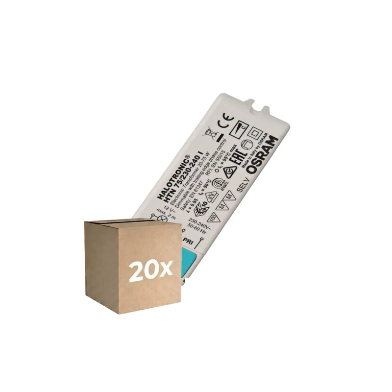 Multipack 20x Osram Halotronic Compact HTN 75 230-240V Transformador Alta Calidad
