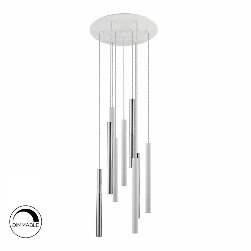 Rebajas SCHULLER VARAS Colgante cromo-blanco 9L dimable