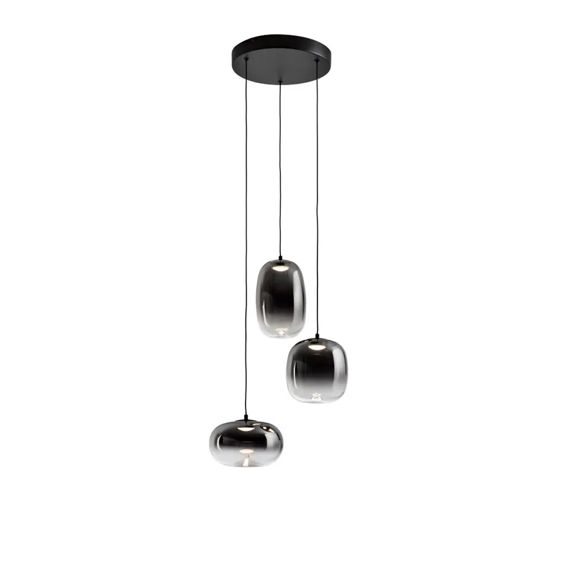 SCHULLER ONICE Colgante 3L Negro-Smoky D30 Súper Precio