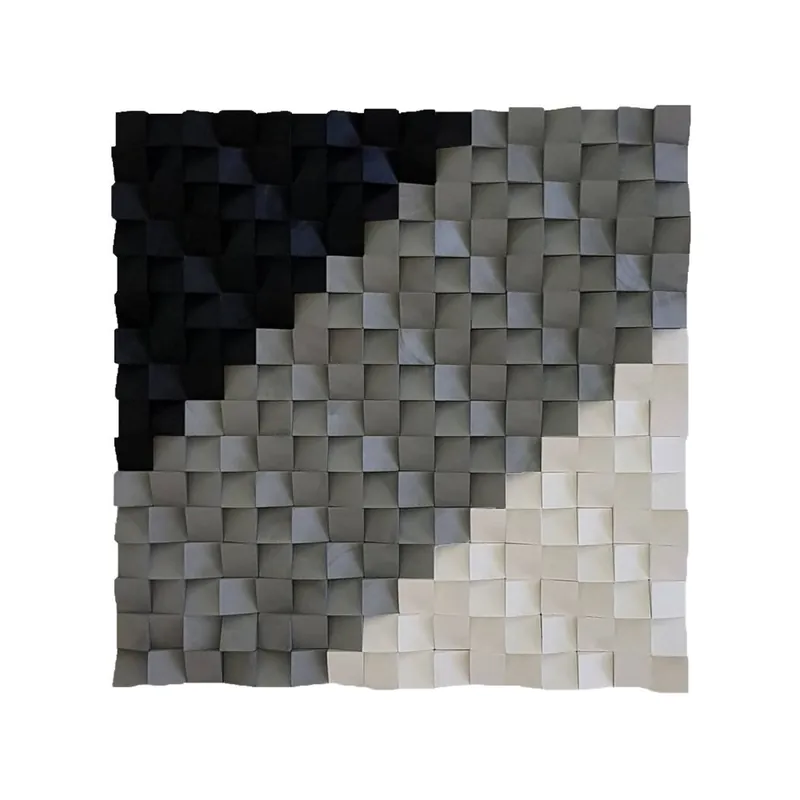 Promoción Tableau avec bois sculpté en 3D VIII (80x80cm.)